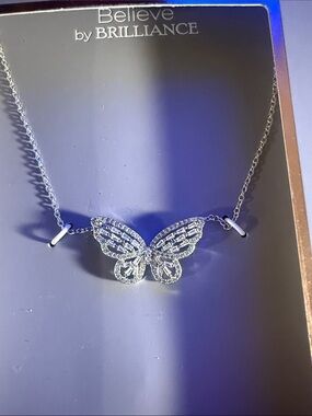 Silver Butterfly Pendant Necklace